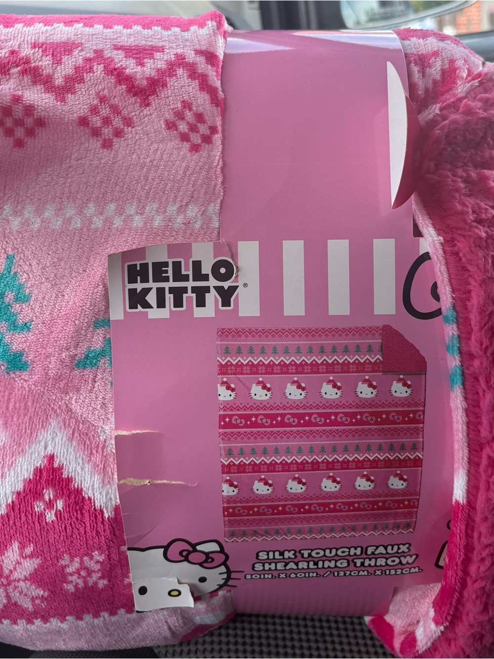 Hello Kitty Pink Patterned Cozy Throw